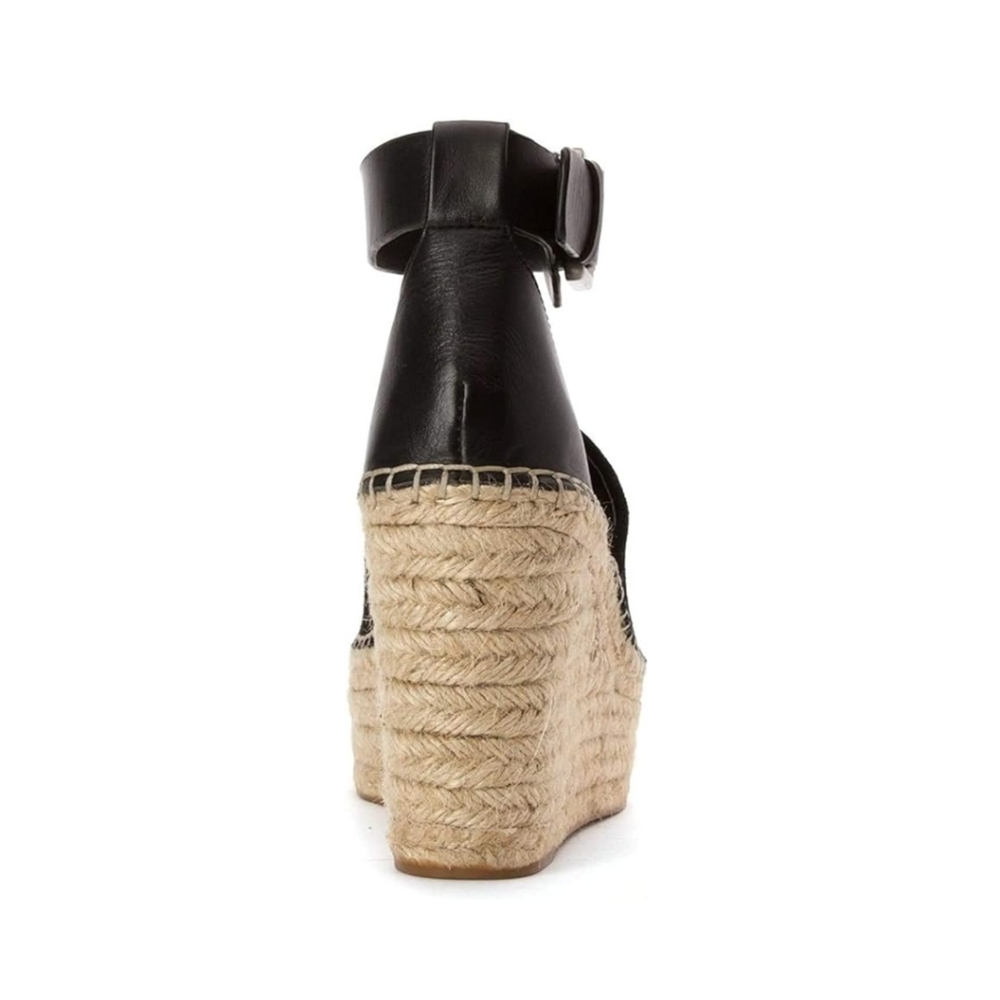 Marc Fisher LTD Adalyn Espadrille Wedge Black Suede 10 - Picture 4 of 8